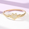 Halloween 304 Stainless Steel Crystal Rhinestone Heart Bat Open Hinged Bangles for Women SA-CBA7A40-06G-1