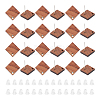30Pcs Camel Natural Wood Stud Earrings EJEW-UN0002-33B-1