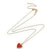 Ion Plating(IP) 304 Stainless Steel & Acrylic Red Heart Pendant Cable Chain Necklaces for Women NJEW-F328-02G-2