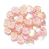UV Plating Rainbow Iridescent Acrylic Enamel Beads OACR-G012-12C-3