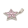 Star Rack Plating Brass Cubic Zirconia Pendants KK-M291-10P-2