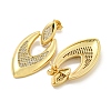 Rack Plating Brass Micro Pave Clear Cubic Zirconia Heart Stud Dangle Earrings for Women EJEW-C095-03G-2