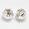 Fancy Cut Faceted Round 925 Sterling Silver Beads STER-F012-12C-1
