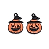 Halloween Theme Spray Painted Alloy Enamel Pendants ENAM-T020-09A-2