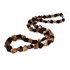 Natural Amber Nuggets Graduated Beaded Necklaces with Brass Clasps NJEW-N064-05-2