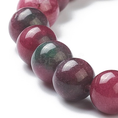 Dyed Natural Jade Beaded Stretch Bracelets BJEW-A117-C-04-1