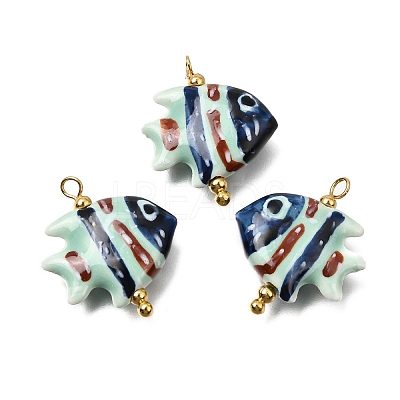 Ocean Themed Hand Painted Ceramic Porcelain Pendants PR-CBA0027-05G-04-1