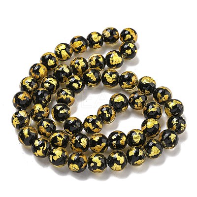 Handmade Silver/Gold Foil Lampwork Beads Strands LAMP-L079-07D-1