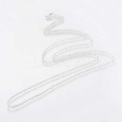 Iron Rolo Chains Necklace Making X-MAK-R015-45cm-S-1