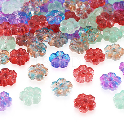 80Pcs 4 Styles Transparent Glass Beads GLAA-TA0003-81-1