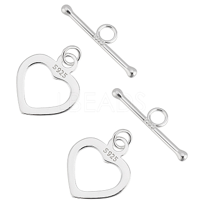 2Pcs 925 Sterling Silver Toggle Clasps FIND-PH0022-60-1