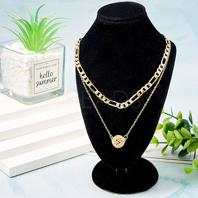 Brass Double Layer Necklaces NJEW-TAC0020-1