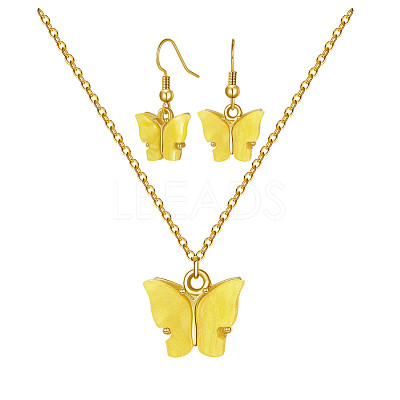 Alloy Acrylic Earrings & Necklaces Jewelry Sets SJEW-PH01380-06-1