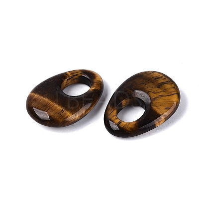 Natural Tiger Eye Pendants G-N361-06E-1