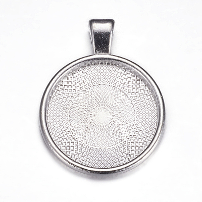 Metal Alloy Pendant Cabochon Settings X-PALLOY-A15654-N-1