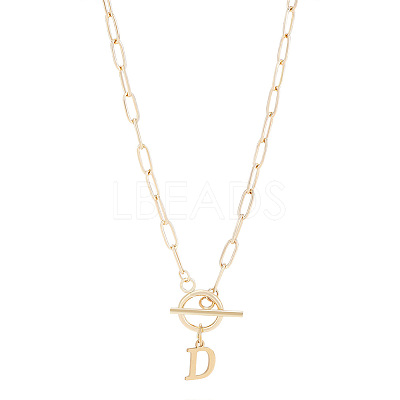 304 Stainless Steel Letter Pendant Necklaces NJEW-LP0001-52D-G-1