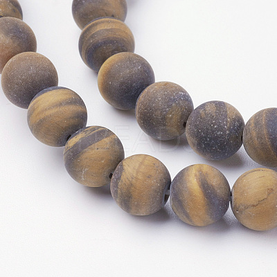Natural Yellow Tiger Eye Bead Strands G-G735-65F-8mm-AB+-1