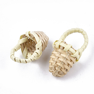 Handmade Reed Cane/Rattan Woven Pendants WOVE-T006-090A-1