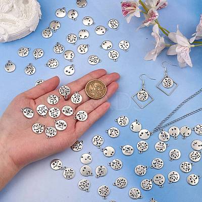 84 Pieces Zodiac Sign Charm Pendants 12 Constellation Charm Pendant Alloy Charm for Jewelry Necklace Earring Making Crafts JX557A-1