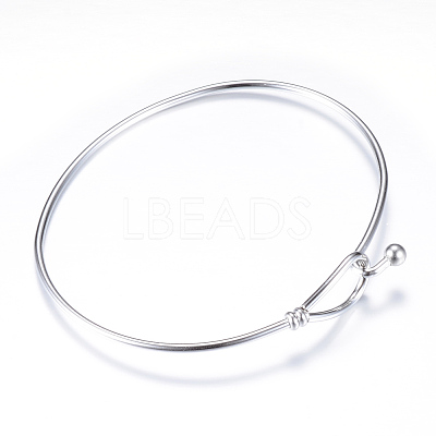 Tarnish Resistant 304 Stainless Steel Bangles STAS-S053-26-1
