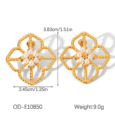 304 Stainless Steel Stud Earrings for Women WG18C3B-01-1