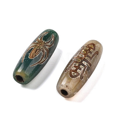 Tibetan Style dZi Beads TDZI-E004-34-1