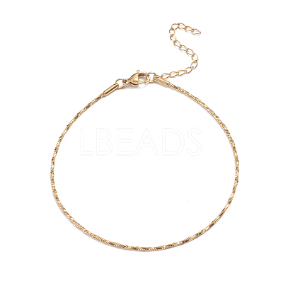 304 Stainless Steel Snake Chain Anklets AJEW-G024-07G-1