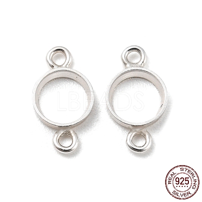 Rack Plating 925 Sterling Silver Cabochon Connector Settings STER-NH0001-41A-S-1