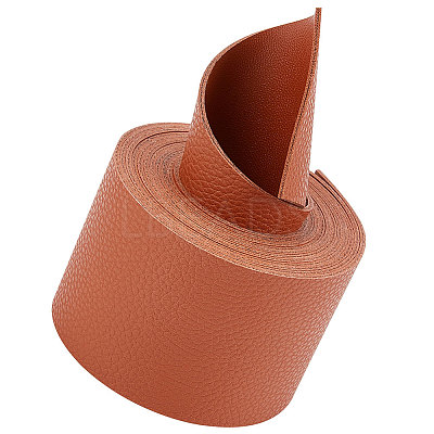 2M Flat Single Face Lychee Pattern Imitation Leather Band LC-WH0010-02C-04-1