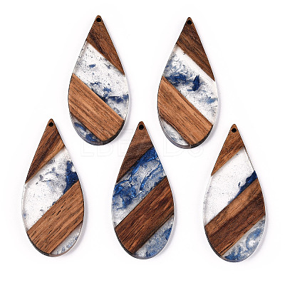 Transparent Resin & Walnut Wood Big Pendants RESI-ZX017-68-1
