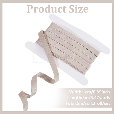3 Rolls Double-sided Velvet Ribbon OCOR-DR0001-08B-1