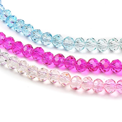 Transparent Painted Glass Beads Strands DGLA-A034-T4mm-A14-1