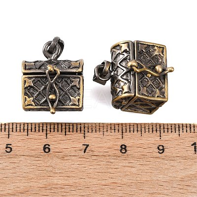 Brass Prayer Box Pendants KK-24X16-AB-1