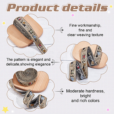 Polyester Embroidery Ribbon OCOR-WH0101-160B-1