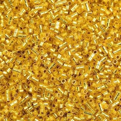 Baking Paint Silver Lined Glass Seed Beads SEED-H003-09B-1