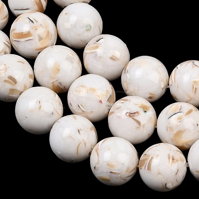 Synthetic Turquoise and Sea Shell Assembled Graduated Beads Strands GG-CBA2AE1-A07-1