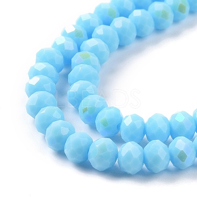 Electroplate Opaque Solid Color Glass Beads Strands EGLA-A034-P6mm-L11-1