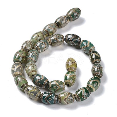 Tibetan Style dZi Beads Strands TDZI-E005-01G-1