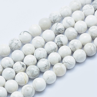 Natural Howlite Beads Strands X-G-P353-01-8mm-1