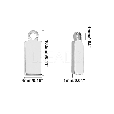 304 Stainless Steel Stamping Blank Tag Charms STAS-UN0006-69P-1