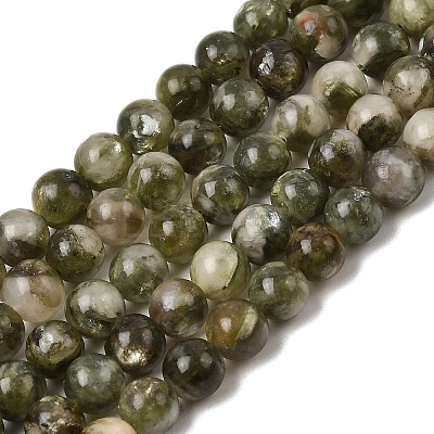 Natural Green Lepidolite Beads Strands G-K350-B01-6mm-1