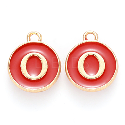 Golden Plated Alloy Enamel Charms ENAM-S118-03O-1