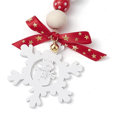 Christmas Snowflake Wood Pendant Decorations X1-HJEW-TA00301-1