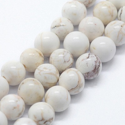 Natural Magnesite Beads Strands G-I199-27-8mm-1