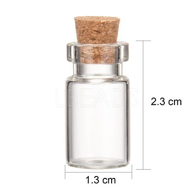 Glass Wishing Bottle Bead Containers X-CON-Q014-1