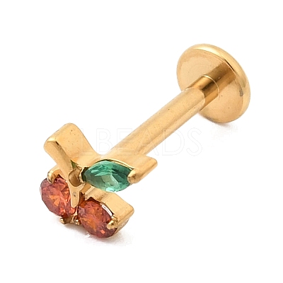 F136 Titanium Pave Cubic Zirconia Fruit Internally Threaded Labrets ME-CBA9828-06B-G-1