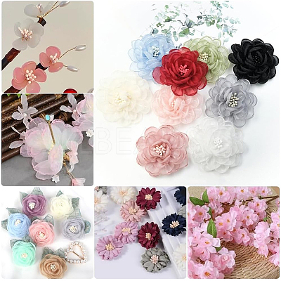 Gypsum with Cotton Cord Artificial Flower Core DIY-WH20007-36A-10-1