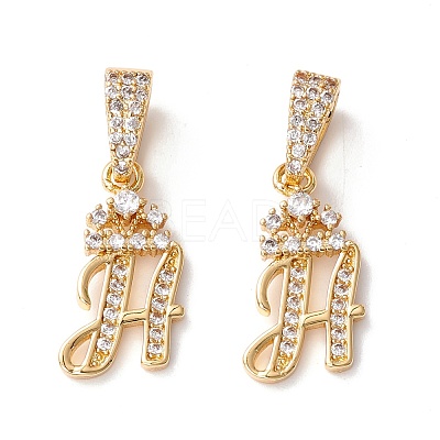 Eco-Friendly Brass Micro Pave Cubic Zirconia Pendants KK-K265-01G-H-1