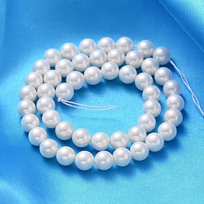 Pearlized Glass Pearl Beads Strands SP8MM701-C-1
