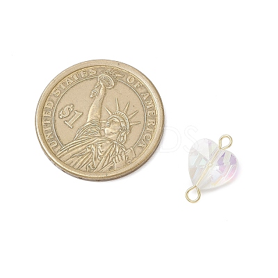 Faceted Clear Glass Connector Charms PALLOY-JF04115-01-1